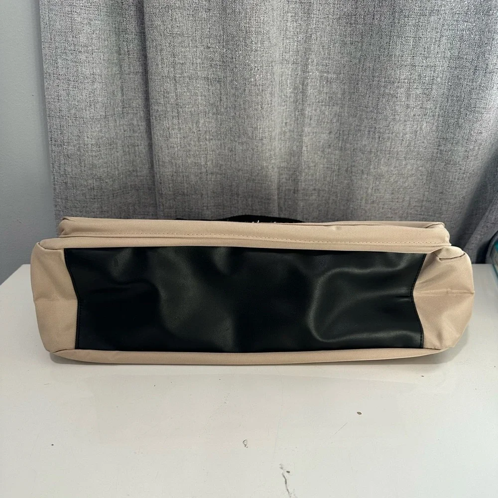 Calvin Klein Tan and Black Laptop Bag with Sturdy Fabric